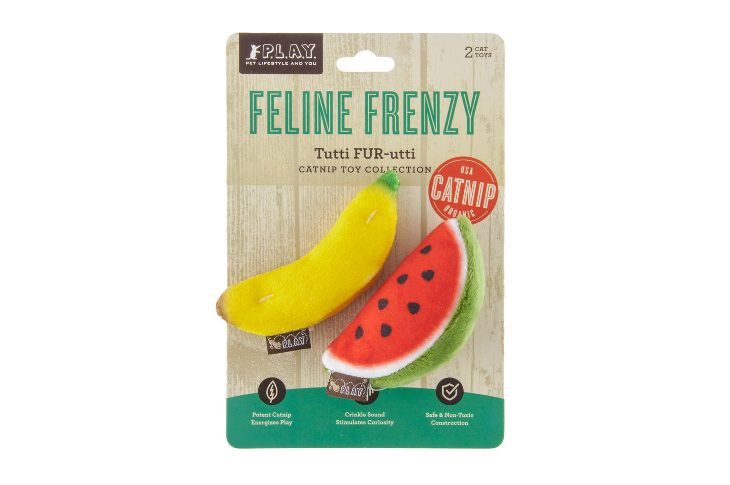 Feline Frenzy Tropical Fruits Cat Toy Set of 2