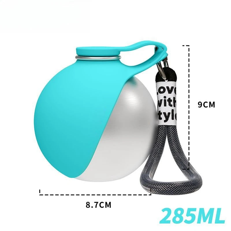 2-in-1 Dog Travel Water Bottle – Leakproof Stainless Steel Bottle with Silicone Bowl