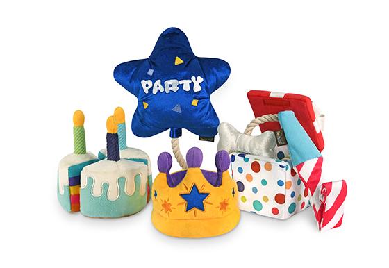 Party Time Best Day Ever Balloon Plush Dog Toy
